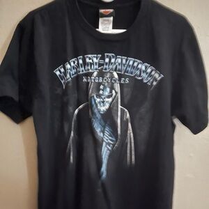 Harley-Davidson Black Graphic Skull Hooded Grim Reaper Tee